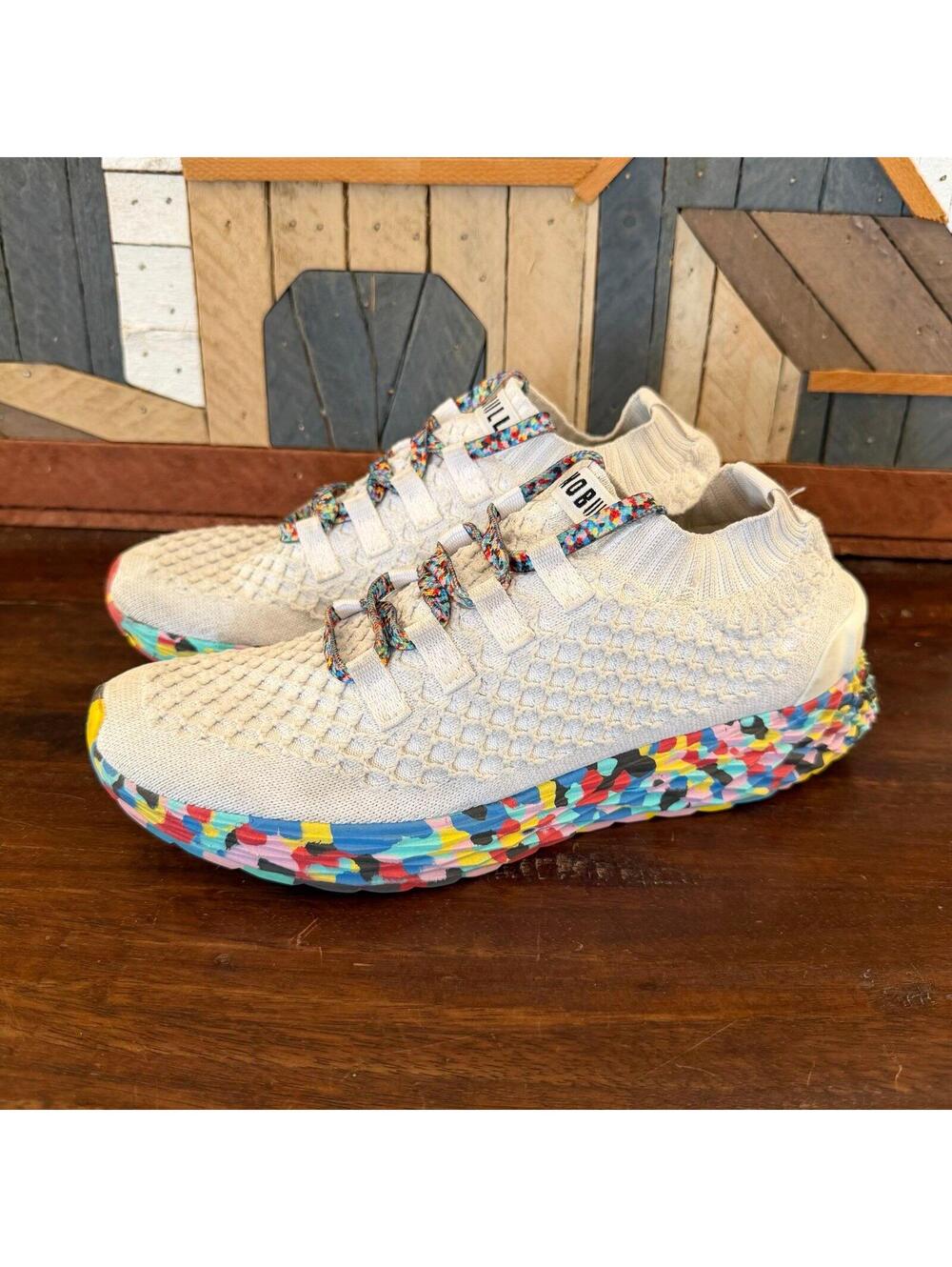 NOBULL Wild Aspire Diamond Knit Runners - White/Multicolor Mens 6 Womens 7.5